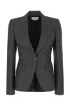 Alexander Mcqueen One-breasted Jacket In Grey