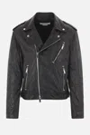 Alexander Mcqueen Leather Jacket With Belted Waist And Epaulettes In Black