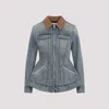 Alexander Mcqueen Alexander Mc Queen Light Blue Washed Denim Jacket With Ruffles