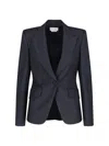 Alexander Mcqueen One-breasted Jacket In Grey