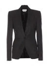 Alexander Mcqueen One-breasted Jacket In Grey