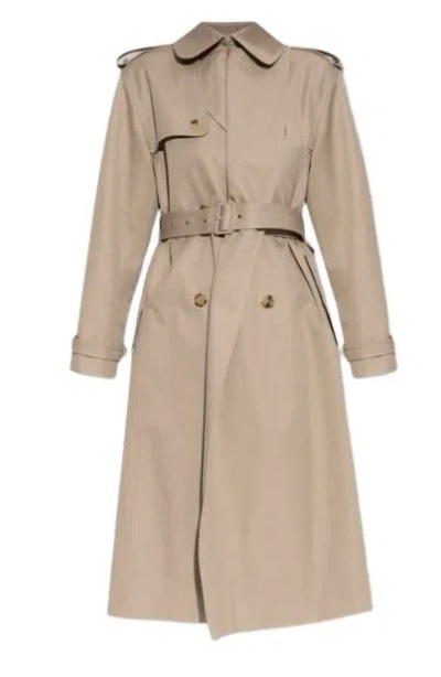 Alexander Mcqueen Alexander Mc Queen Beige Cotton Trench Coat In Nude