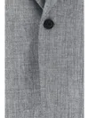 Alexander Mcqueen Single-breasted Wool Blazer In Silver