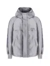 Alexander Mcqueen Gray Logo-embroidered Hooded Jacket In Steel