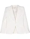 Alexander Mcqueen Single-breasted White Silk-blend Blazer In White