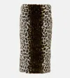 Alexander Mcqueen Leopard-print Faux Fur Midi Skirt In Multicoloured