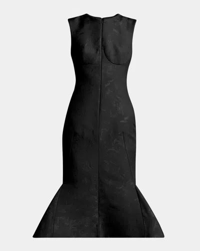 Alexander Mcqueen Jacquard Flared-hem Evening Dress