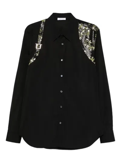 Alexander Mcqueen Jacquard-harness Shirt In Black