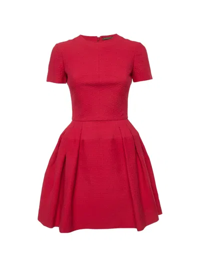 Pre-owned Alexander Mcqueen Jacquard Mini Dress In Pink
