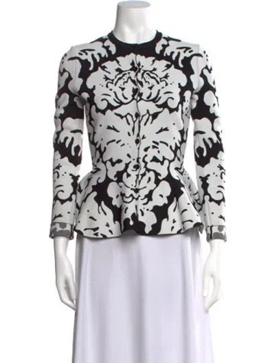 Pre-owned Alexander Mcqueen Jacquard Patterned Sweater In White