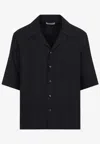 Alexander Mcqueen Camp Collar Hawaiian Black Viscose Shirt In Black