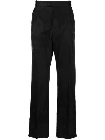 Alexander Mcqueen Jacquard Tailored Trousers In Schwarz