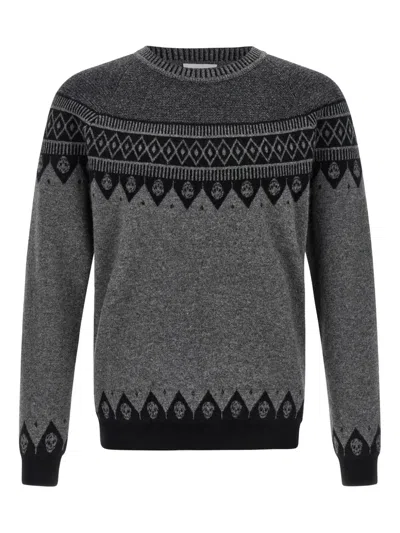 Alexander Mcqueen Mcqueen 'skull' Sweater In Gray