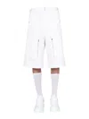 Alexander Mcqueen Men's Japanese Gabardine Shorts In White