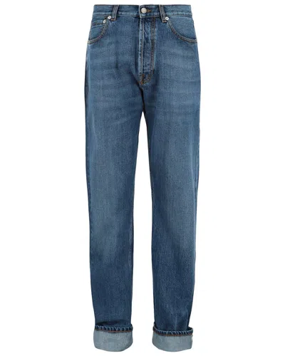 Alexander Mcqueen Alexander Mc Queen Loose Blue Cotton Jeans