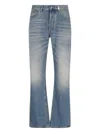 Alexander Mcqueen Blue High Waisted Jeans With Logo Detail On The Loop And Logo Patch On The Rear In