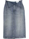 Alexander Mcqueen Alexander Mc Queen Blue Denim Midi Skirt
