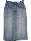 Alexander Mcqueen Alexander Mc Queen Blue Denim Midi Skirt