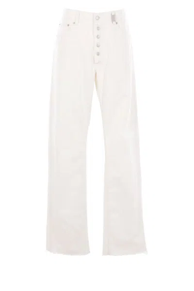 Alexander Mcqueen High Waist 5 Pockets Belt Loops Trousers In White