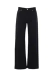 Alexander Mcqueen Black Jeans With Belt Loops And Logo Patch On The Rear In Denim Man