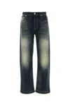Alexander Mcqueen Wide Leg Faded Jeans In Blue