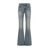 Alexander Mcqueen Flared High-waisted Jeans With Vintage Appeal In Blue