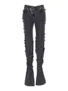 Alexander Mcqueen Flared Jeans With Unique Lace-up Detailing And High-quality Cotton Fabric In Black