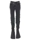 Alexander Mcqueen Low-rise Tied Jeans In Black