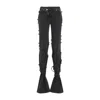 Alexander Mcqueen Flared Jeans With Unique Lace-up Detailing And High-quality Cotton Fabric In Black