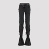 Alexander Mcqueen Flared Jeans With Unique Lace-up Detailing And High-quality Cotton Fabric In Black