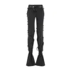 Alexander Mcqueen Flared Jeans With Unique Lace-up Detailing And High-quality Cotton Fabric In Black