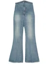 Alexander Mcqueen Fold Over Waist Jeans In Blue