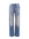 Alexander Mcqueen Blue High Waisted Jeans With Logo Detail On The Loop And Logo Patch On The Rear In In Blue