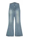 Alexander Mcqueen Fold Over Waist Jeans In Blue