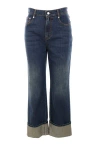 Alexander Mcqueen Turn-up Hem Boyfriend Jeans In Blue
