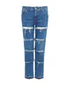 Alexander Mcqueen Low-rise Distressed Jeans In Blue