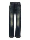 Alexander Mcqueen Wide Leg Faded Jeans In Black