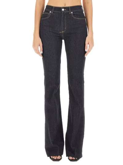 Alexander Mcqueen High-rise Bootcut Jeans In Blue