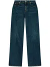 Alexander Mcqueen Women's Indigo Wide-leg Denim Jeans In Dark Stone