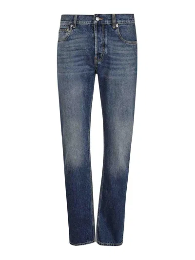 Alexander Mcqueen Straight Leg Jeans With Faux Pocket On The Back. In Blue