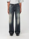 Alexander Mcqueen Wide Leg Faded Jeans In Blue