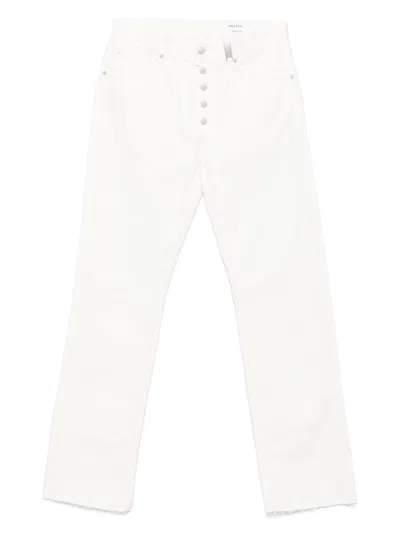 Alexander Mcqueen High Waist 5 Pockets Belt Loops Trousers In White