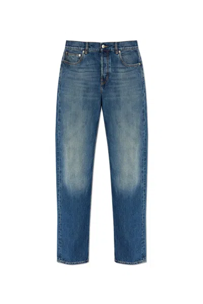 Alexander Mcqueen Jeans With Logo In Blue Washed