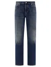 Alexander Mcqueen Men Jeans With Logo Detail In Blue