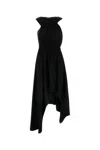 Alexander Mcqueen Gathered Asymmetric Cotton Jersey Midi Dress