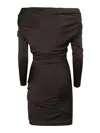 Alexander Mcqueen Brown Stretch Jersey Minidress In Dark Brown