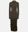 Alexander Mcqueen Jersey Shirt Dress In Brown