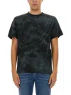 Alexander Mcqueen Skull Embroidered Tie-dye T-shirt In Black