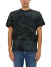 Alexander Mcqueen Skull Embroidered Tie-dye T-shirt In Nero