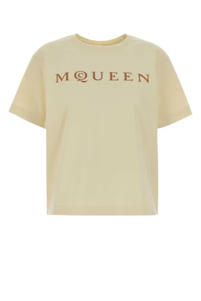 Alexander Mcqueen Logo-embroidered Cotton T-shirt In Multi